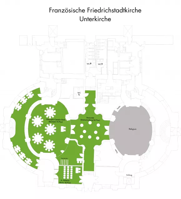 Französische Friedrichstadtkirche Grundriss Untergeschoss